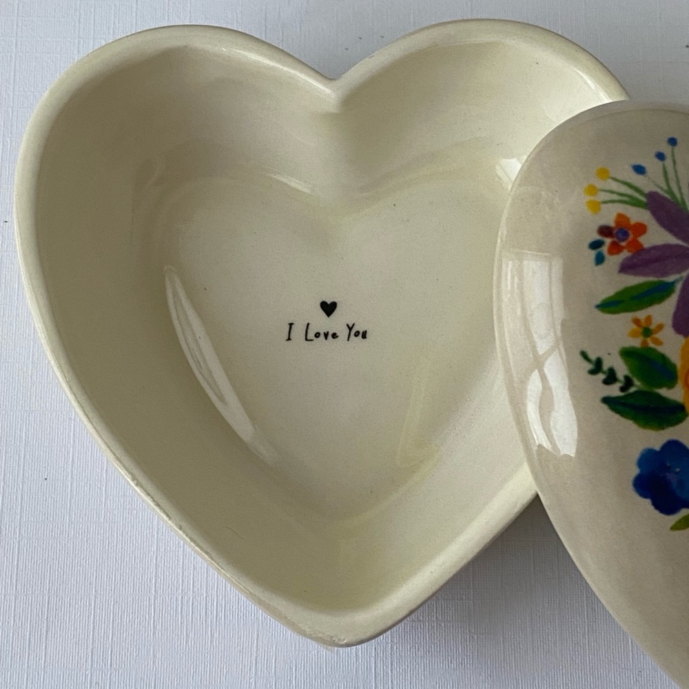 Heart I Love You Trinket Dish Boho Floral by Natural Life